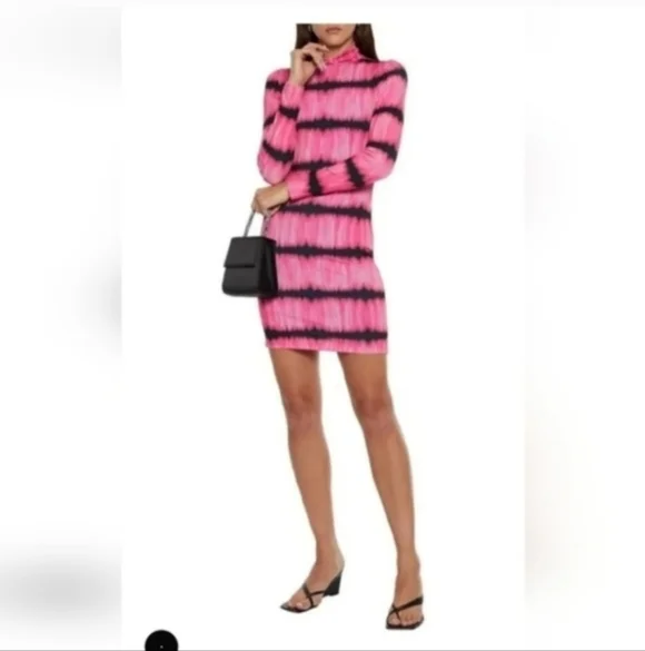 ALICE + OLIVIA Delora Tie Dye Mock Neck  Mini Dress Size 4 - Picture 5 of 14
